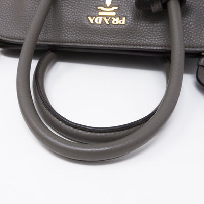 Two-way Handbag Gray Leather