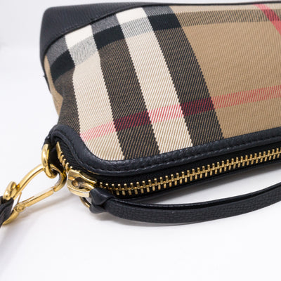 House Check Black Leather Crossbody Bag
