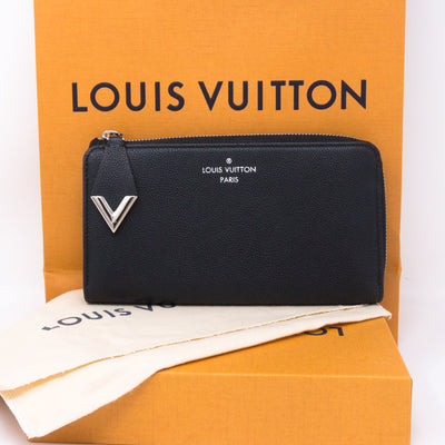 Comete Wallet Noir Veau Cachemire