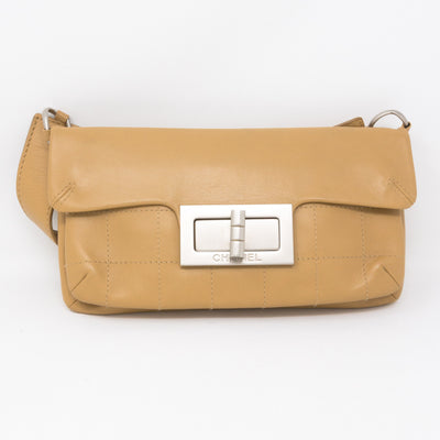 Mademoiselle 2.55 Giant Lock Flap Bag Beige
