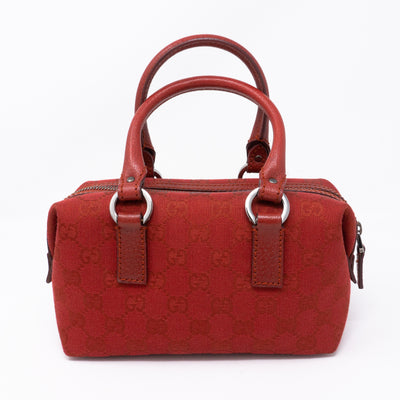 Mini Boston Red Canvas Bag