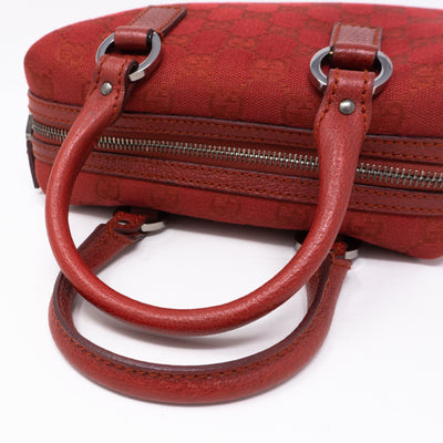 Mini Boston Red Canvas Bag
