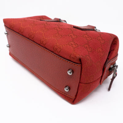 Mini Boston Red Canvas Bag