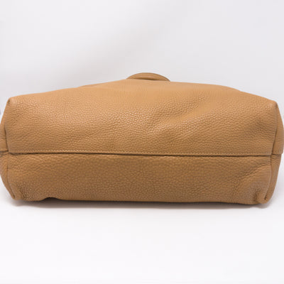 Large Two-way Handbag Brown Leather