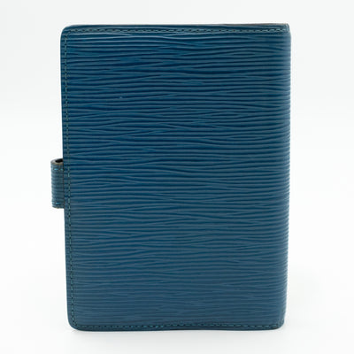 Small Ring Agenda Cover Epi Leather Blue