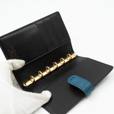 Small Ring Agenda Cover Epi Leather Blue