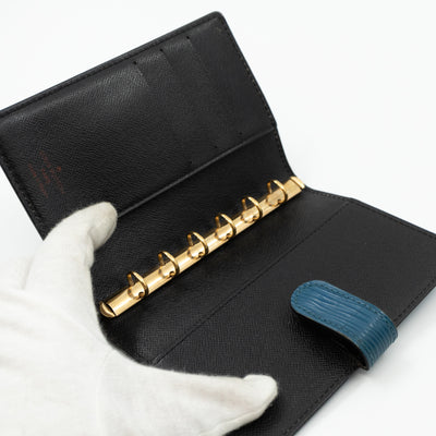 Small Ring Agenda Cover Epi Leather Blue