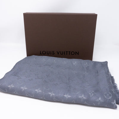 Monogram Shine Shawl Charcoal Gray