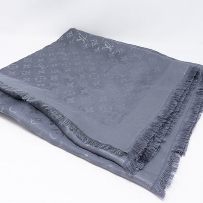 Monogram Shine Shawl Charcoal Gray