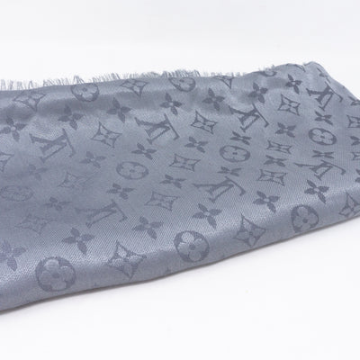 Monogram Shine Shawl Charcoal Gray