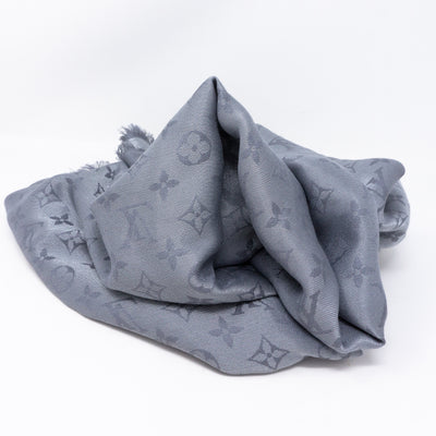 Monogram Shine Shawl Charcoal Gray