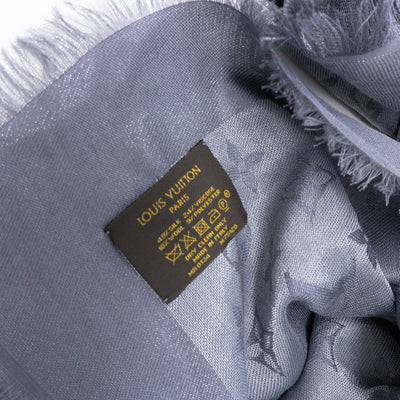 Monogram Shine Shawl Charcoal Gray