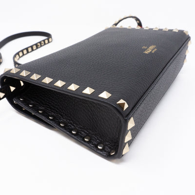 Rockstud Crossbody Black Leather