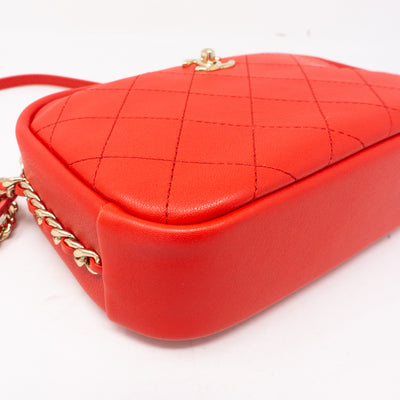 Casual Trip Camera Case Red Leather