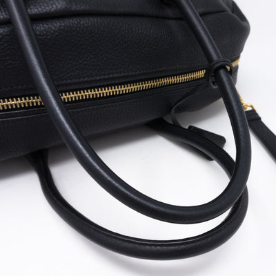 Two-way Handbag Black Leather