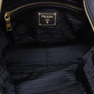 Two-way Handbag Black Leather