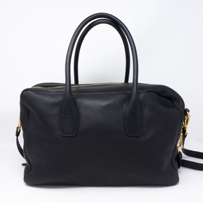 Two-way Handbag Black Leather