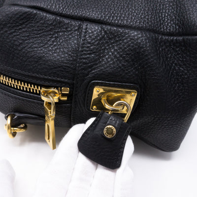 Two-way Handbag Black Leather