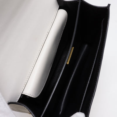 Cahier White Black Leather Bag