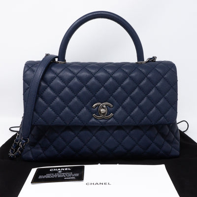 Coco Handle Navy Blue Caviar