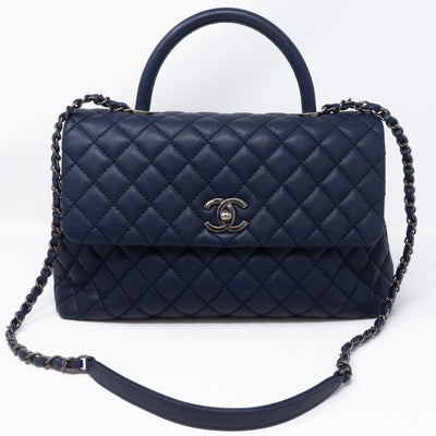 Coco Handle Navy Blue Caviar