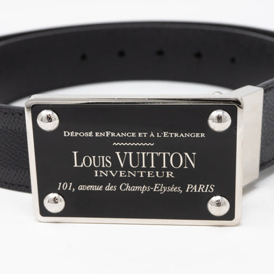 Inventeur Reversible Belt Damier Graphite 85 cm