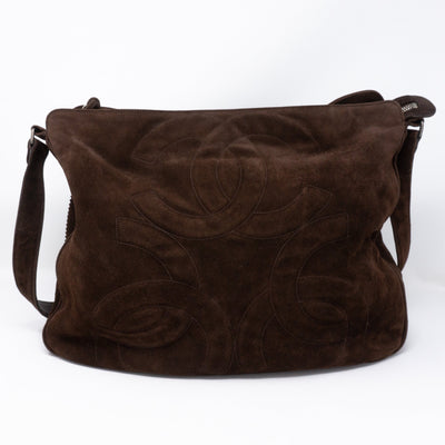 CC Tassel Shoulder Bag Brown Suede