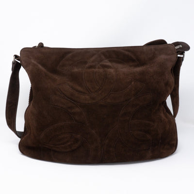 CC Tassel Shoulder Bag Brown Suede