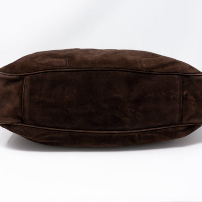 CC Tassel Shoulder Bag Brown Suede