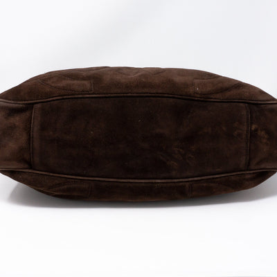 CC Tassel Shoulder Bag Brown Suede