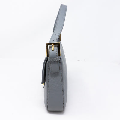 Baguette Crossbody Light Gray Leather