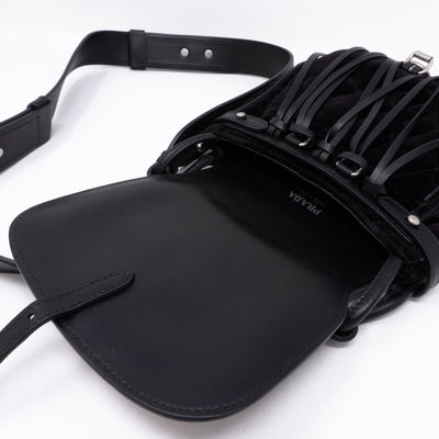 Corsaire Black Velvet Leather Bag