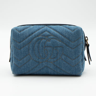 GG Marmont Cosmetic Case Denim