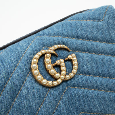 GG Marmont Cosmetic Case Denim