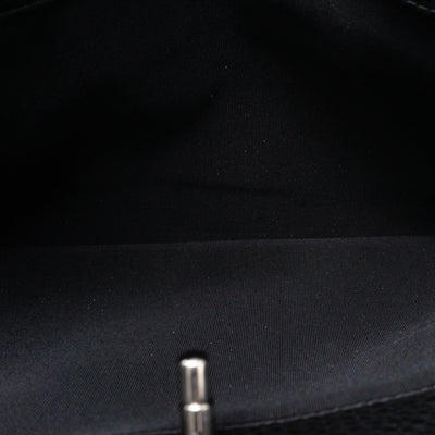 Executive Cerf Tote Black Leather Silver