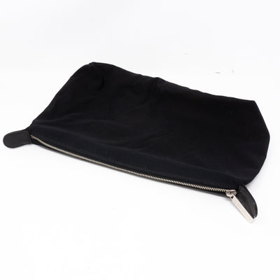 Executive Cerf Tote Black Leather Silver
