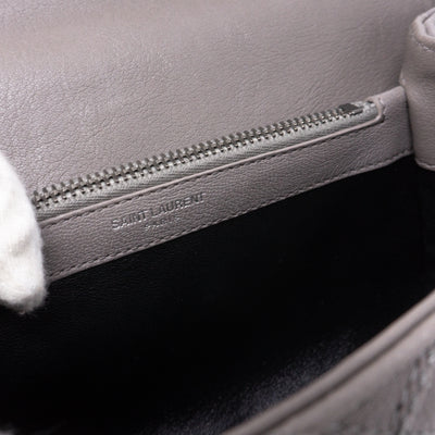 College Medium Diamond Quilted Leather Grey