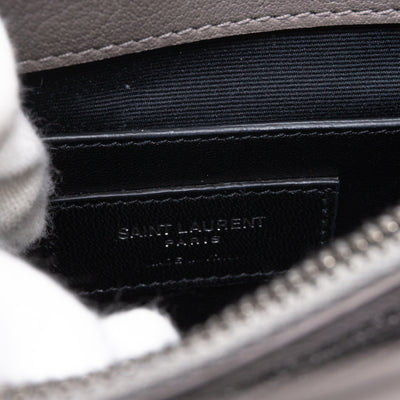 College Medium Diamond Quilted Leather Grey