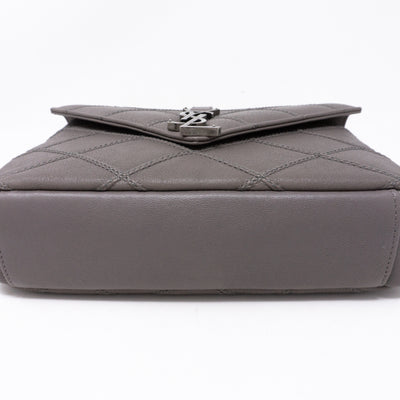 College Medium Diamond Quilted Leather Grey