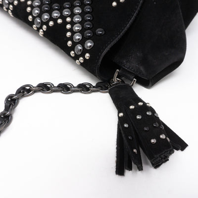 Lily Zigzag Medium Black Suede