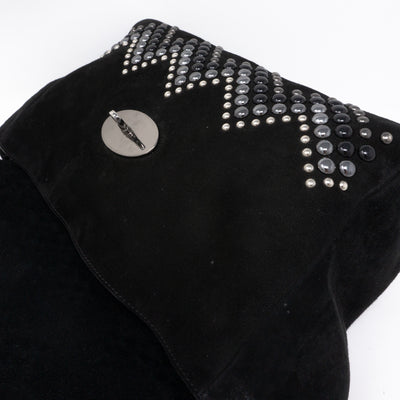 Lily Zigzag Medium Black Suede