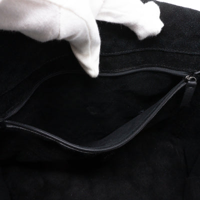 Lily Zigzag Medium Black Suede