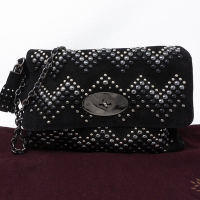 Lily Zigzag Medium Black Suede