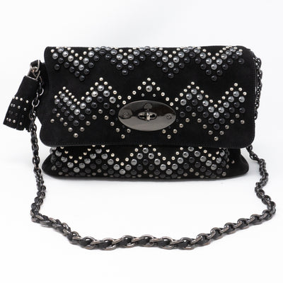 Lily Zigzag Medium Black Suede