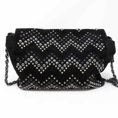Lily Zigzag Medium Black Suede