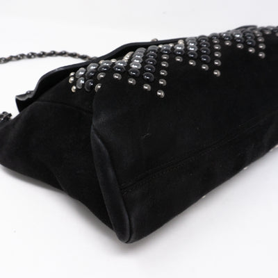 Lily Zigzag Medium Black Suede