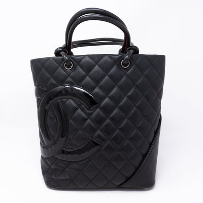 Cambon Small Tote Quilted Leather Black