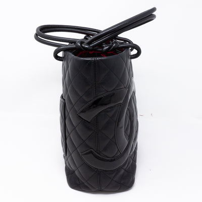 Cambon Small Tote Quilted Leather Black