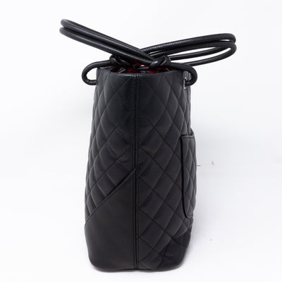 Cambon Small Tote Quilted Leather Black