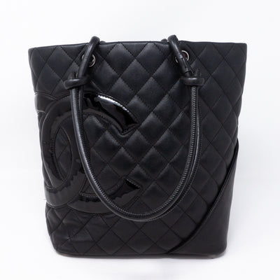 Cambon Small Tote Quilted Leather Black